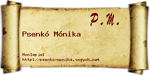 Psenkó Mónika névjegykártya